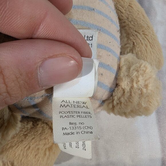 JellyCat Beige Little One Blue Bear Rattle Soft Plush Toy - Picture 8 of 8